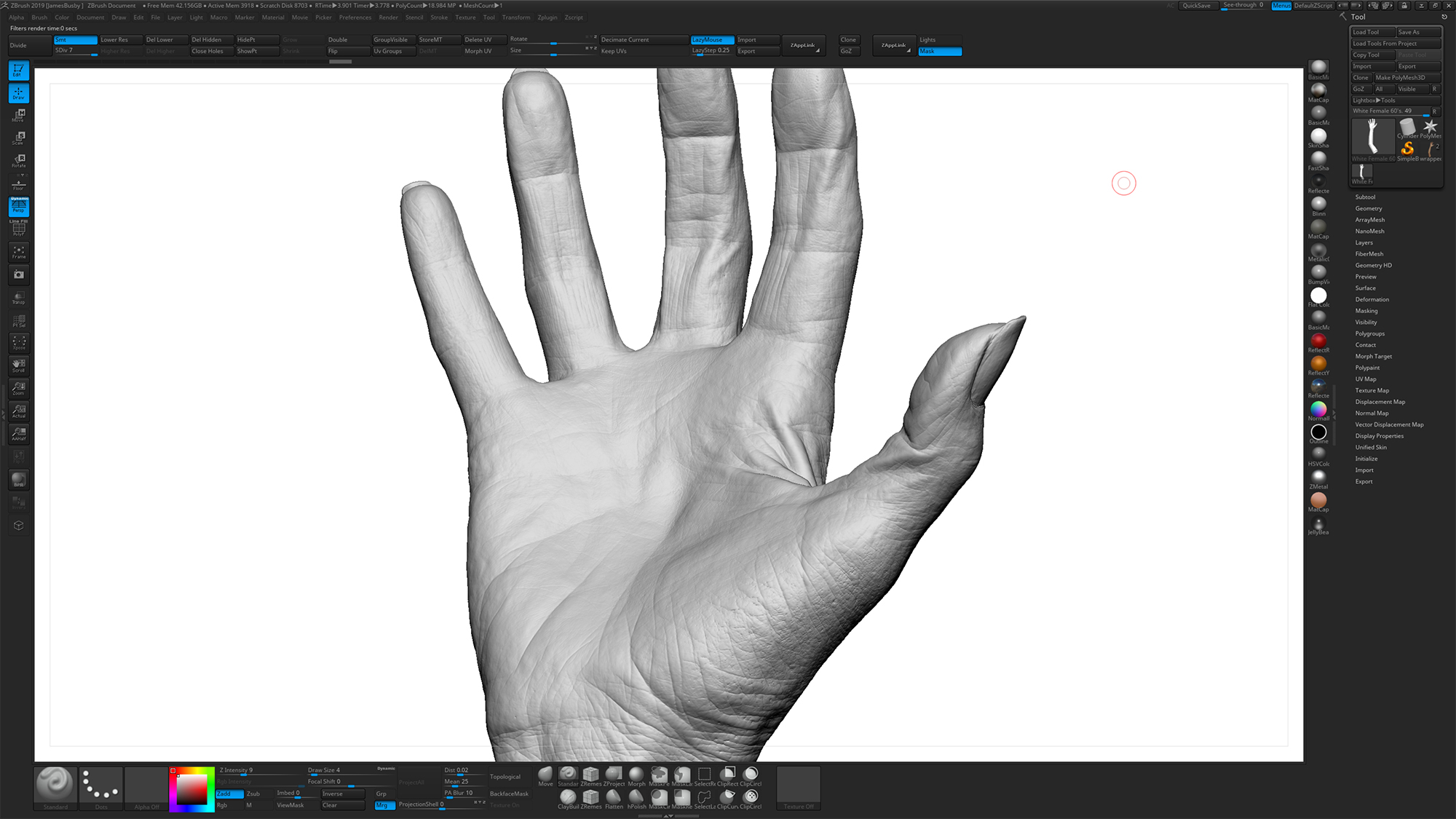 Zbrush Hand Sculpting